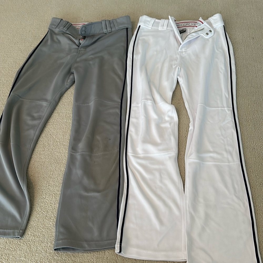 Two pairs of Rawlings Youth XXL Baseball Pants